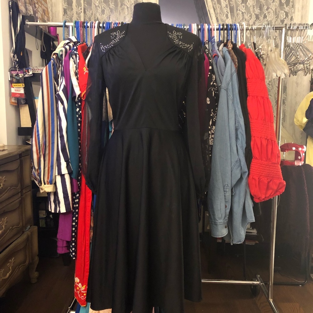 Vintage Shaheen Sheer Sleeves Dress